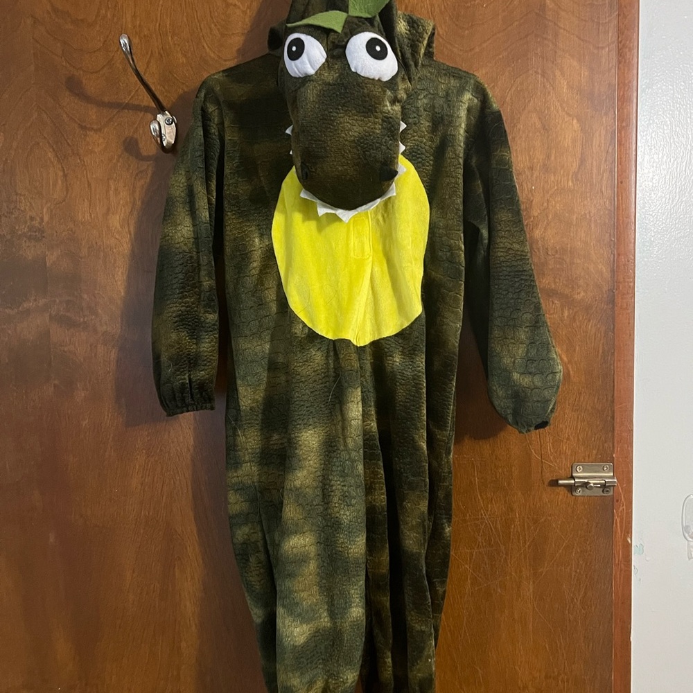 Green Dinosaur Costume with Yellow Belly